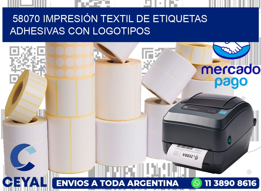 58070 IMPRESIÓN TEXTIL DE ETIQUETAS ADHESIVAS CON LOGOTIPOS