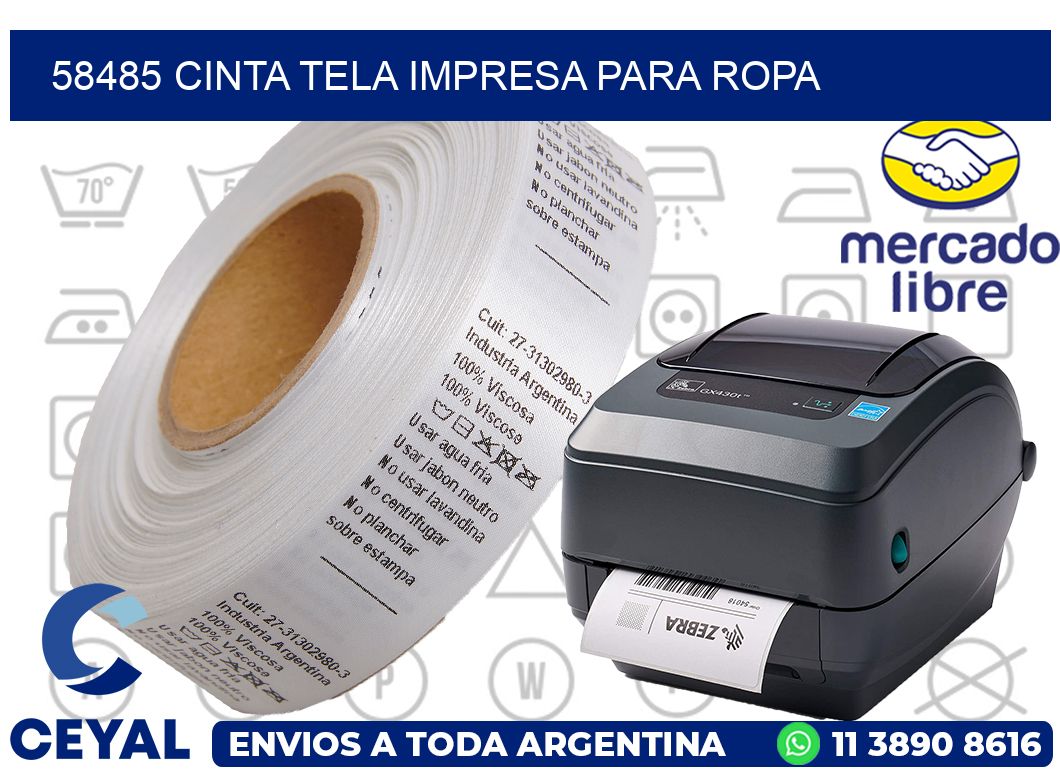 58485 CINTA TELA IMPRESA PARA ROPA