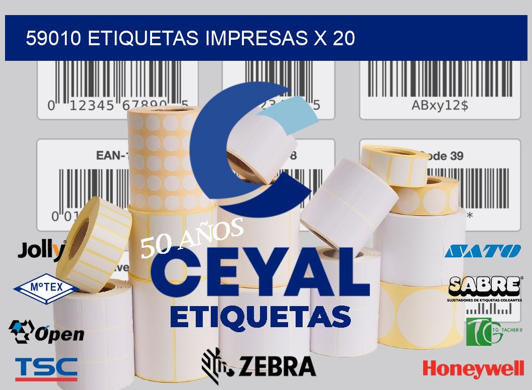 59010 Etiquetas impresas x 20