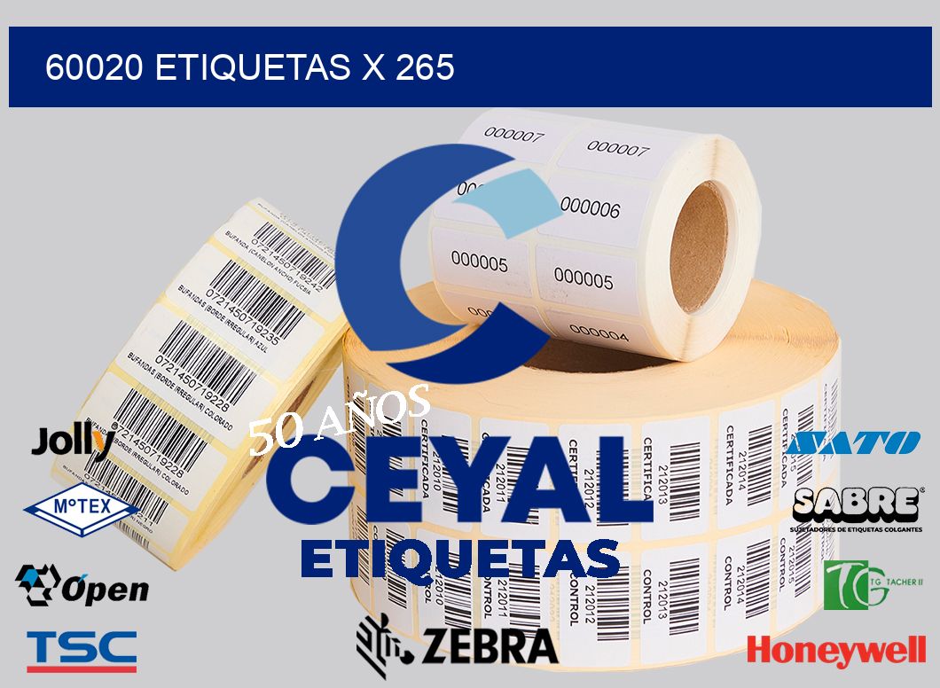60020 Etiquetas x 265
