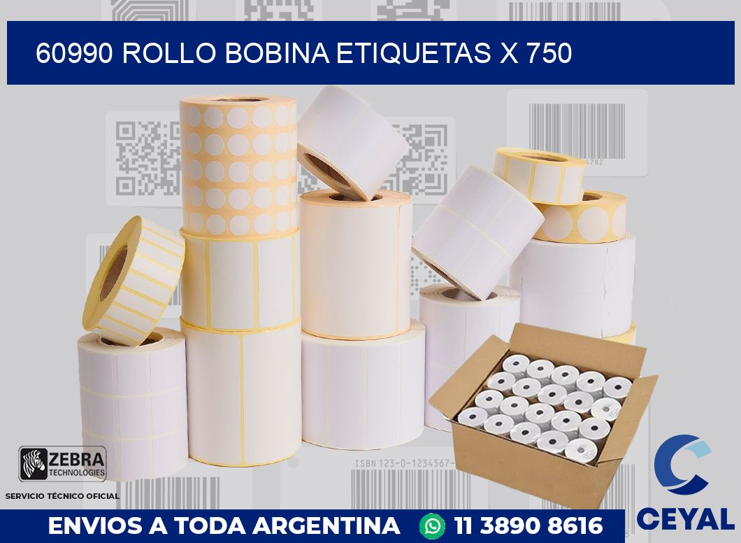 60990 Rollo bobina etiquetas x 750