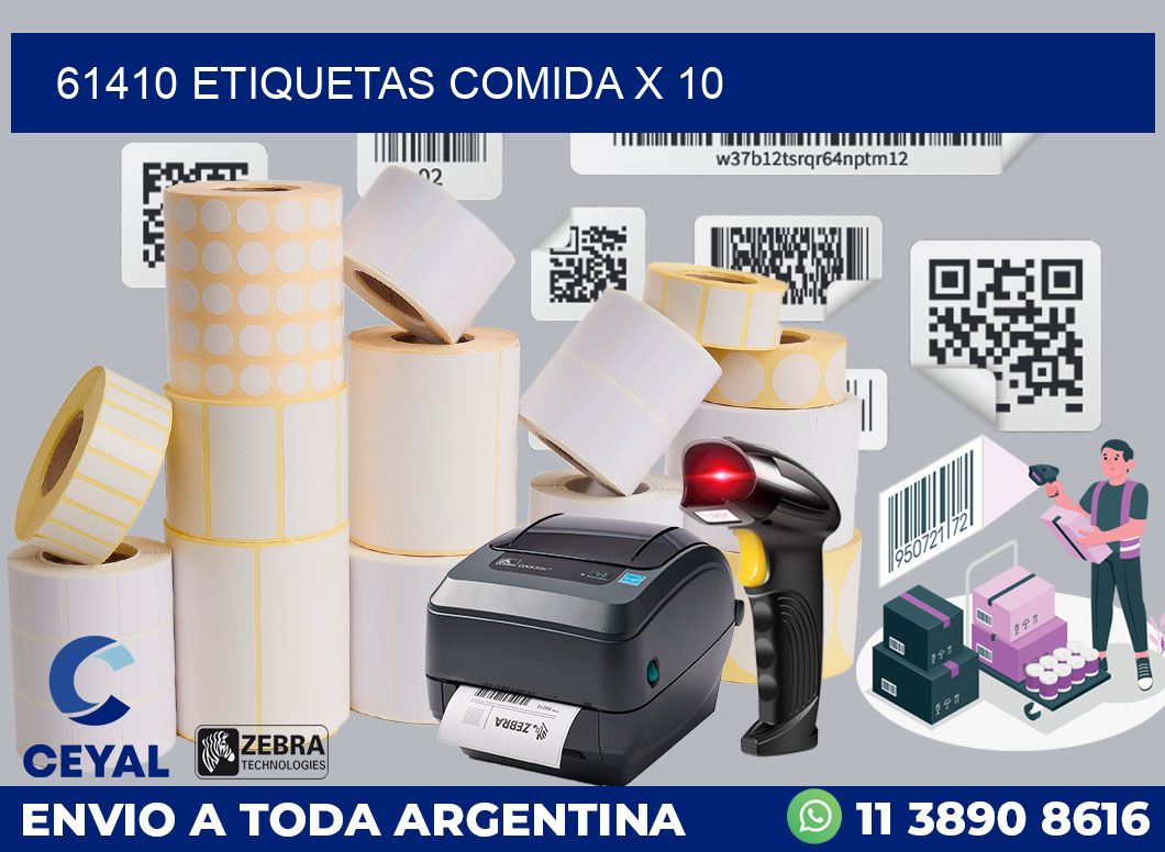 61410 etiquetas comida x 10