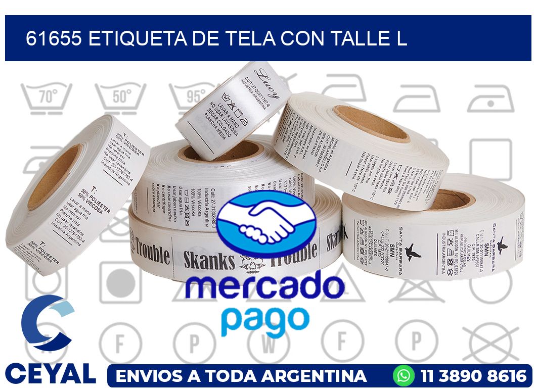 61655 ETIQUETA DE TELA CON TALLE L