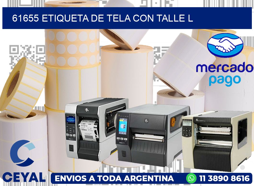 61655 ETIQUETA DE TELA CON TALLE L