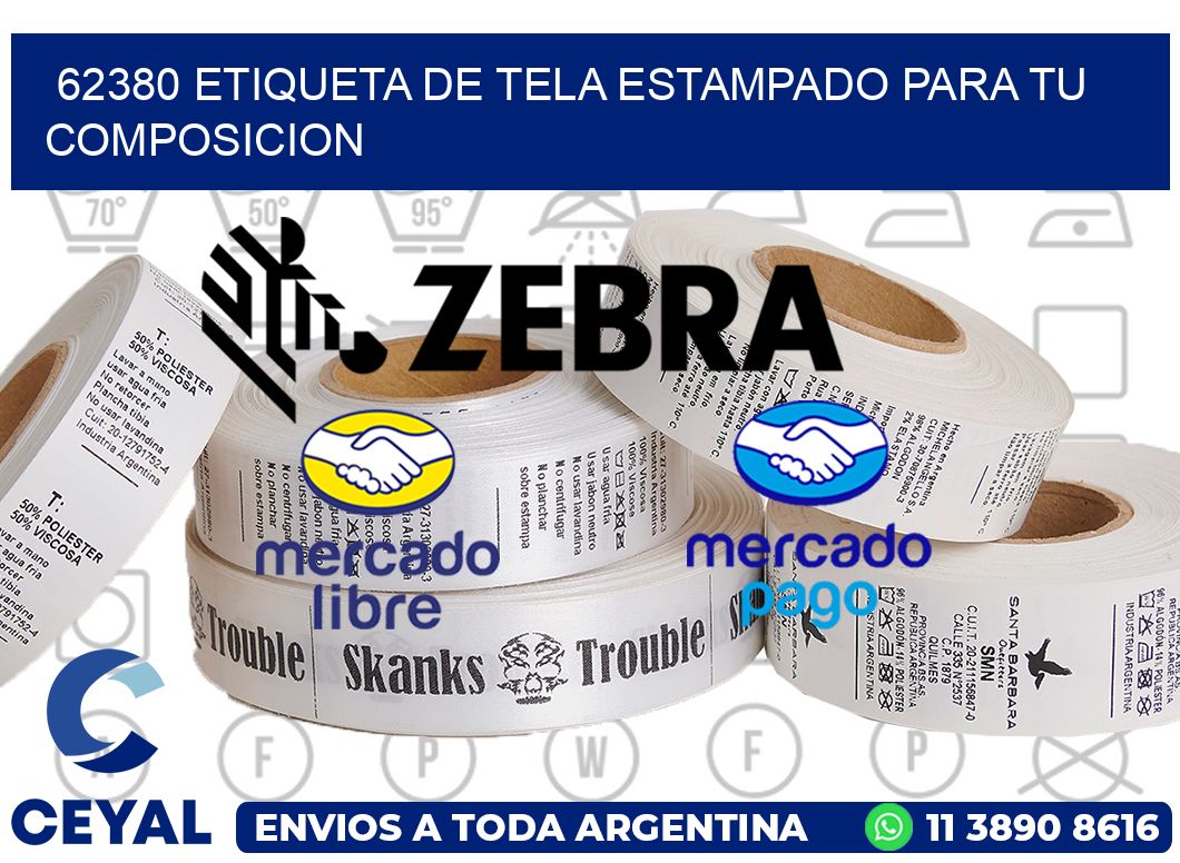 62380 ETIQUETA DE TELA ESTAMPADO PARA TU COMPOSICION