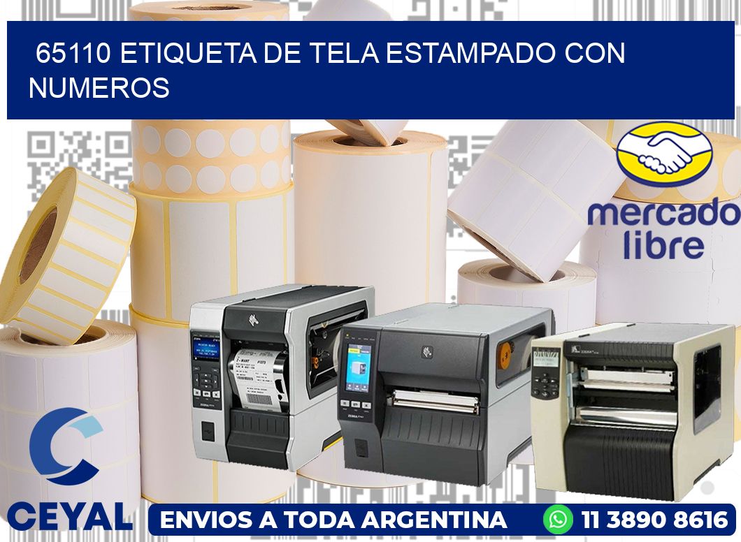 65110 ETIQUETA DE TELA ESTAMPADO CON NUMEROS
