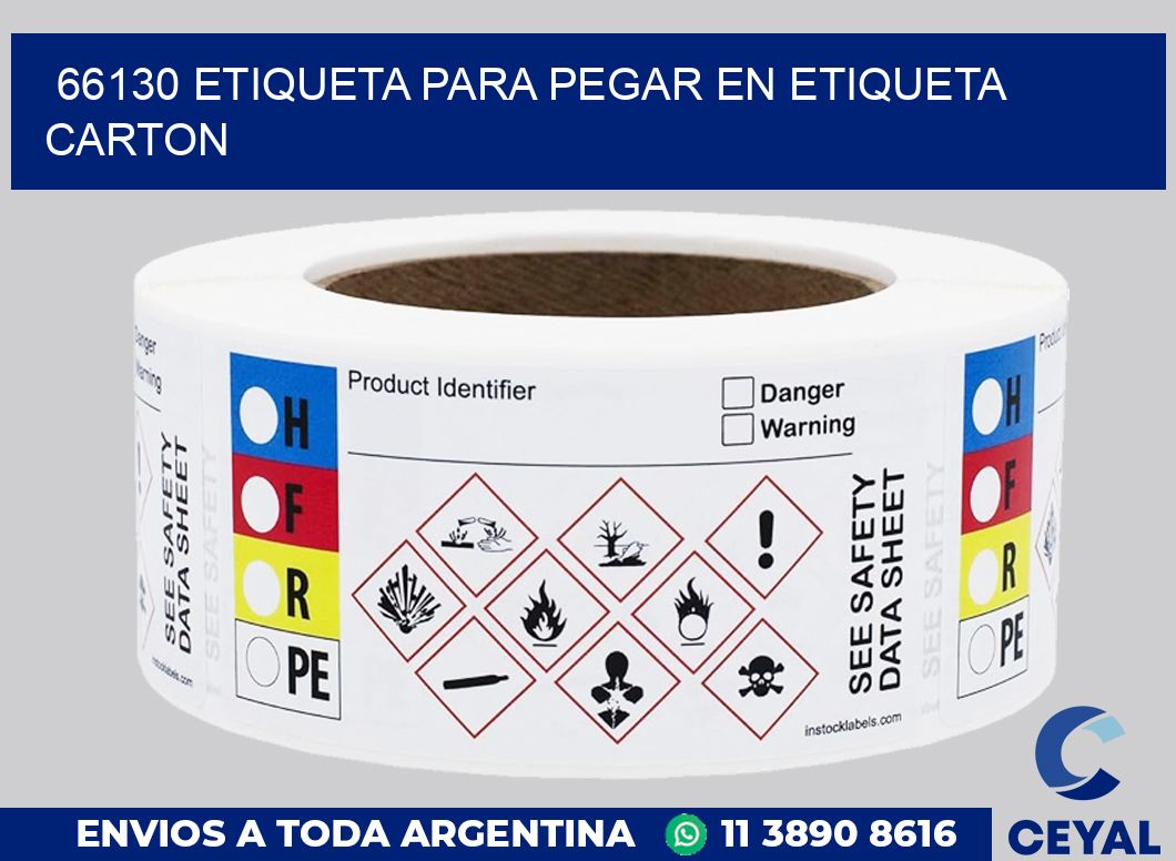 66130 ETIQUETA PARA PEGAR EN ETIQUETA CARTON