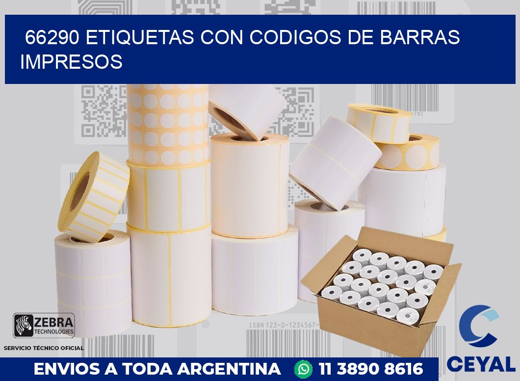 66290 ETIQUETAS CON CODIGOS DE BARRAS IMPRESOS