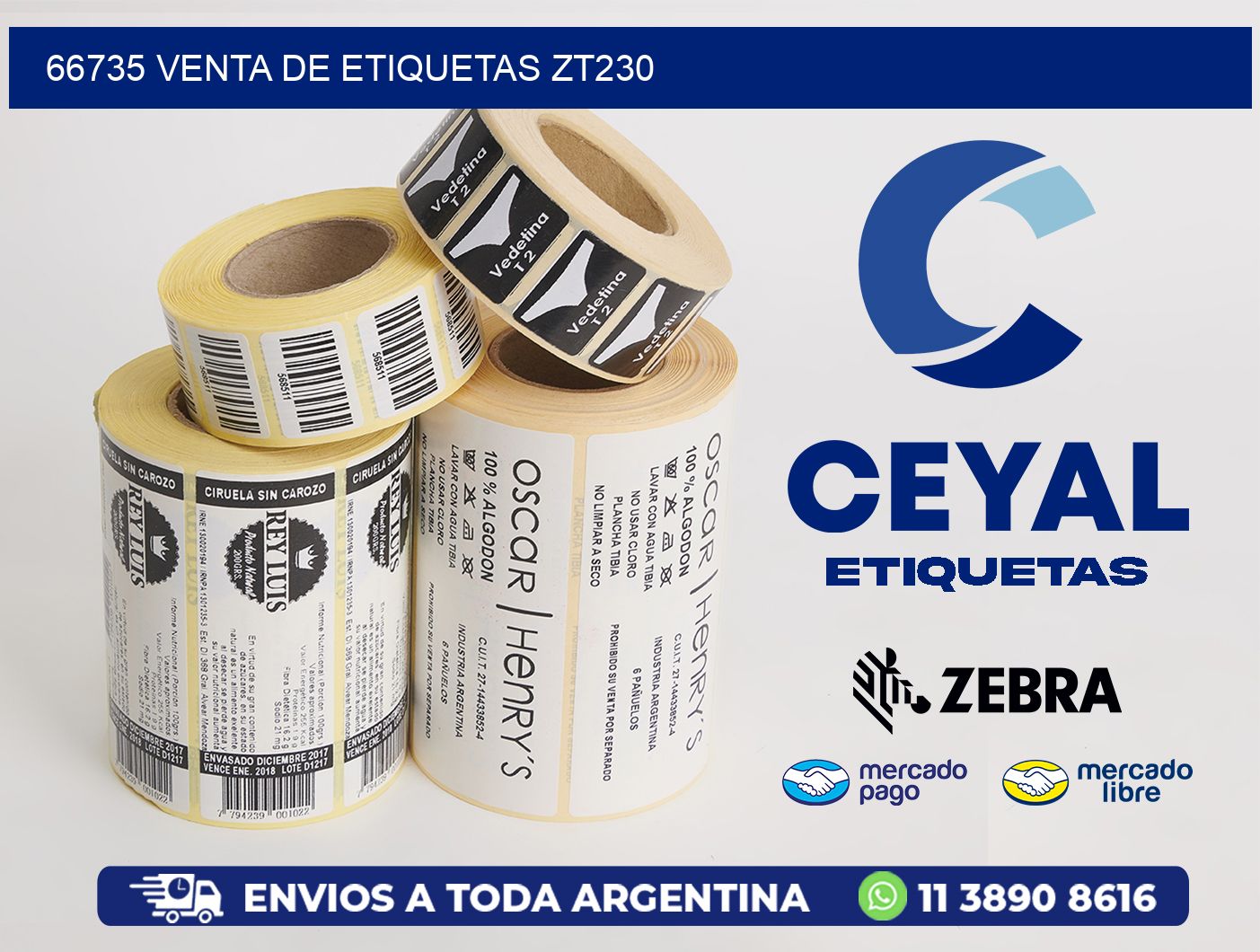 66735 VENTA DE ETIQUETAS ZT230