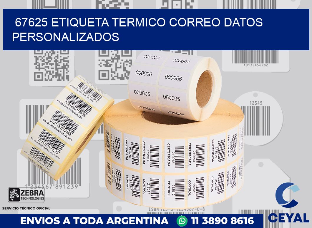 67625 ETIQUETA TERMICO CORREO DATOS PERSONALIZADOS