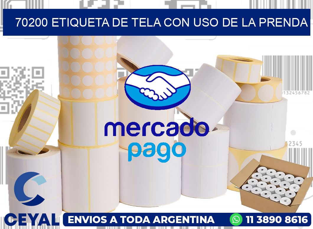 70200 ETIQUETA DE TELA CON USO DE LA PRENDA