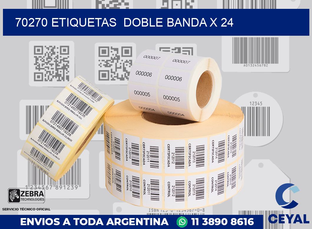 70270 etiquetas  doble banda x 24
