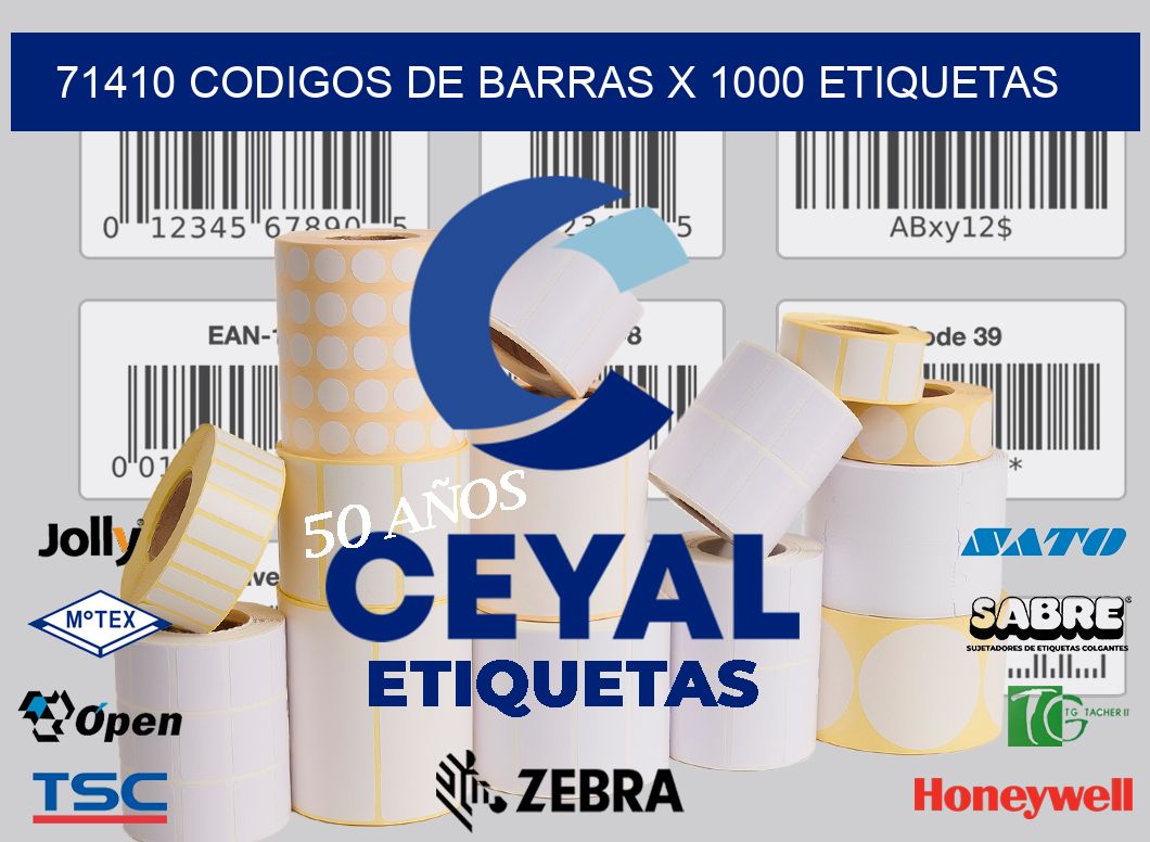 71410 codigos de barras x 1000 etiquetas