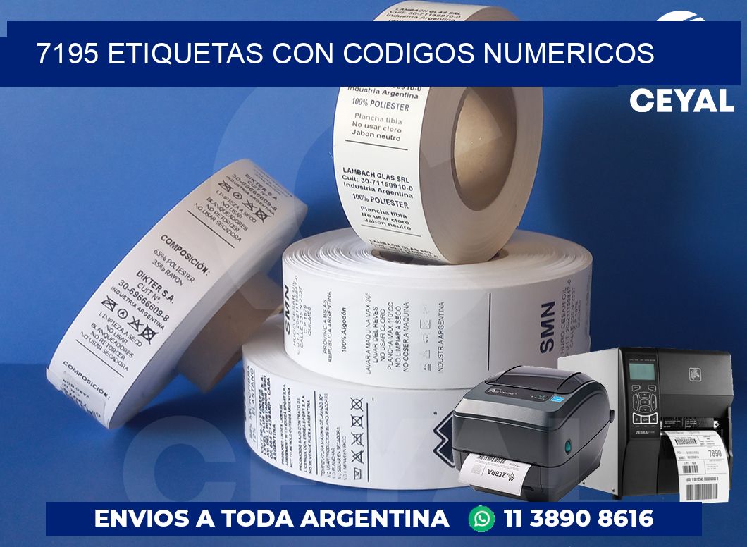 7195 ETIQUETAS CON CODIGOS NUMERICOS