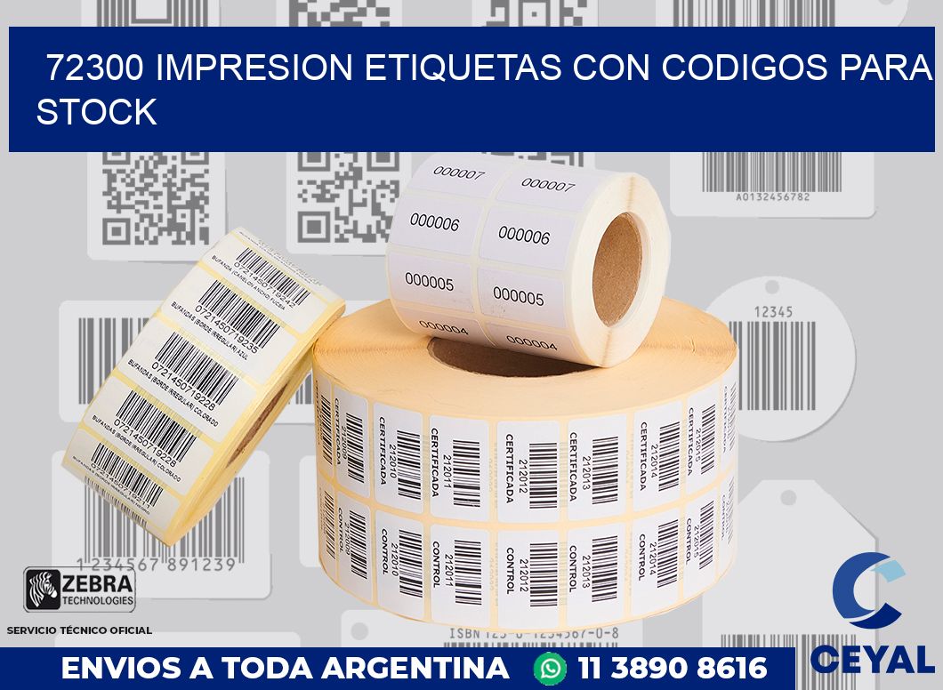 72300 IMPRESION ETIQUETAS CON CODIGOS PARA STOCK