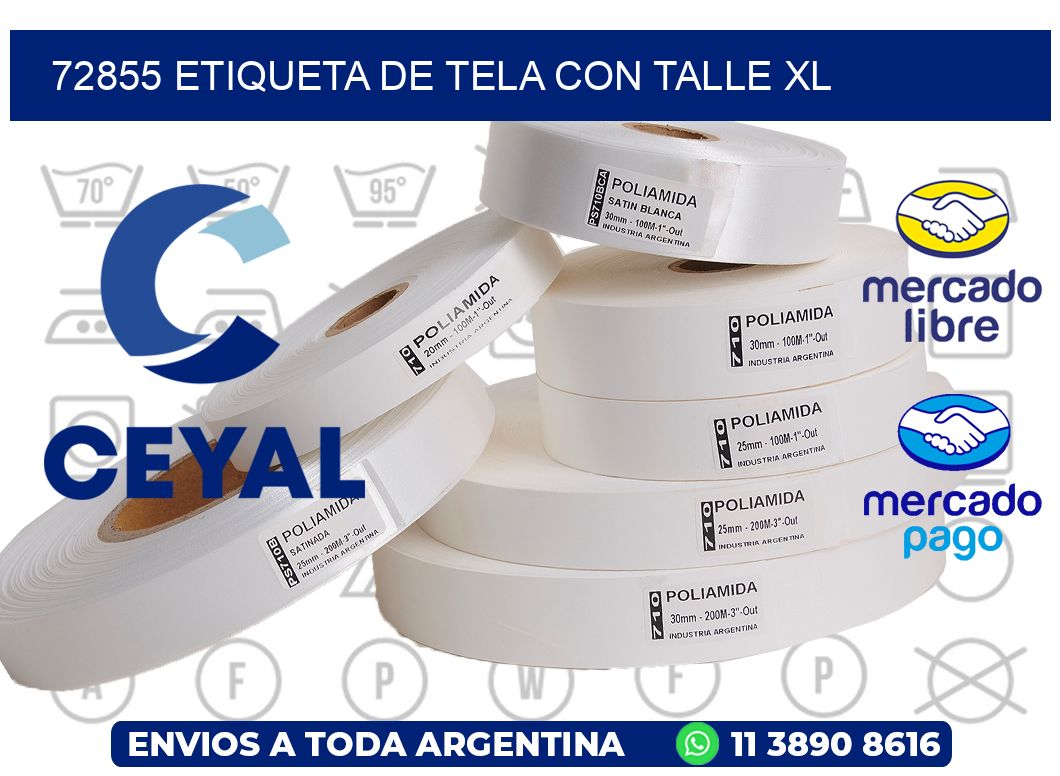 72855 ETIQUETA DE TELA CON TALLE XL