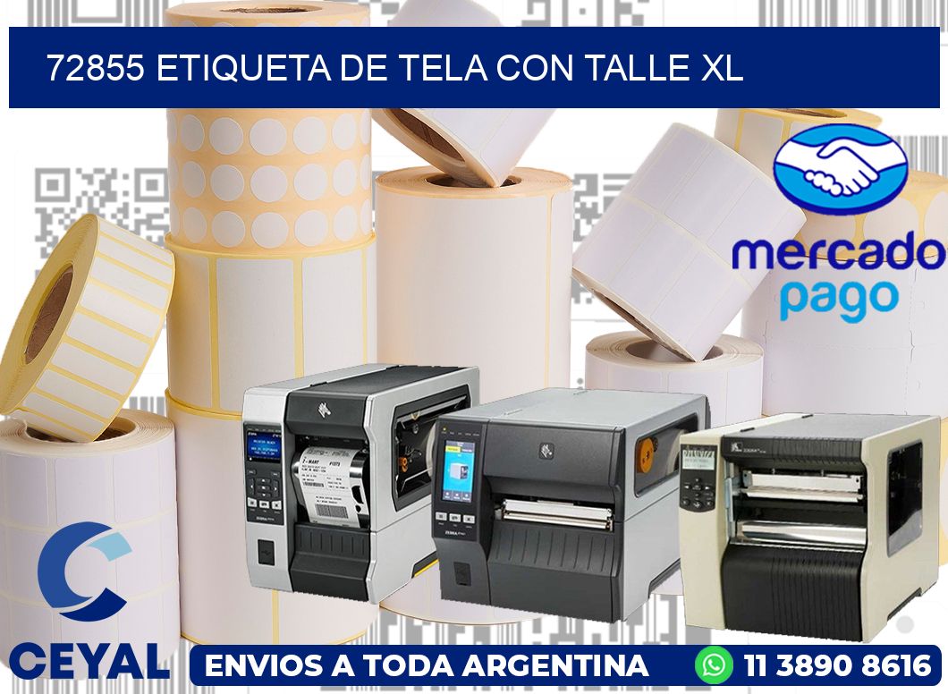 72855 ETIQUETA DE TELA CON TALLE XL