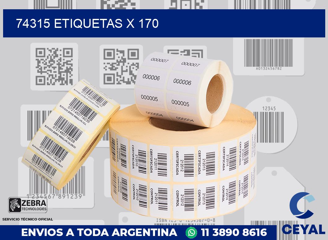 74315 Etiquetas x 170