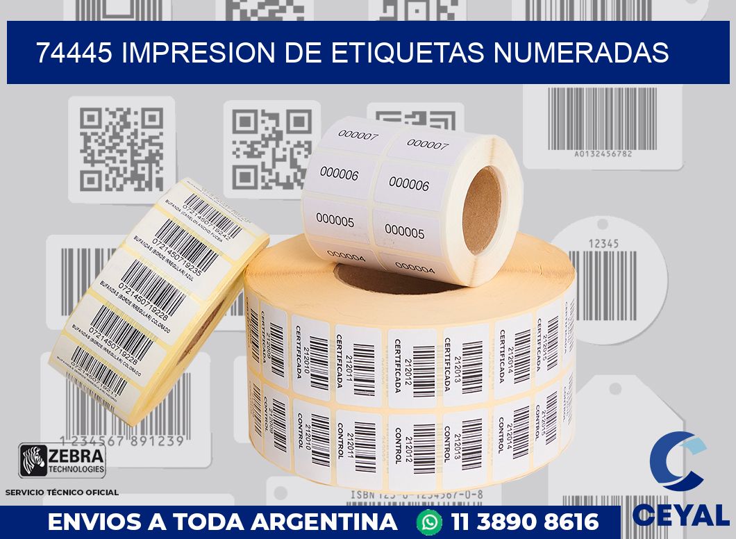 74445 IMPRESION DE ETIQUETAS NUMERADAS