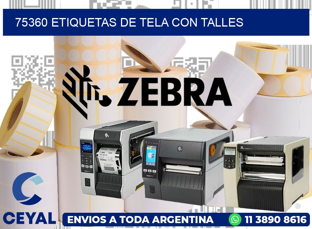 75360 ETIQUETAS DE TELA CON TALLES