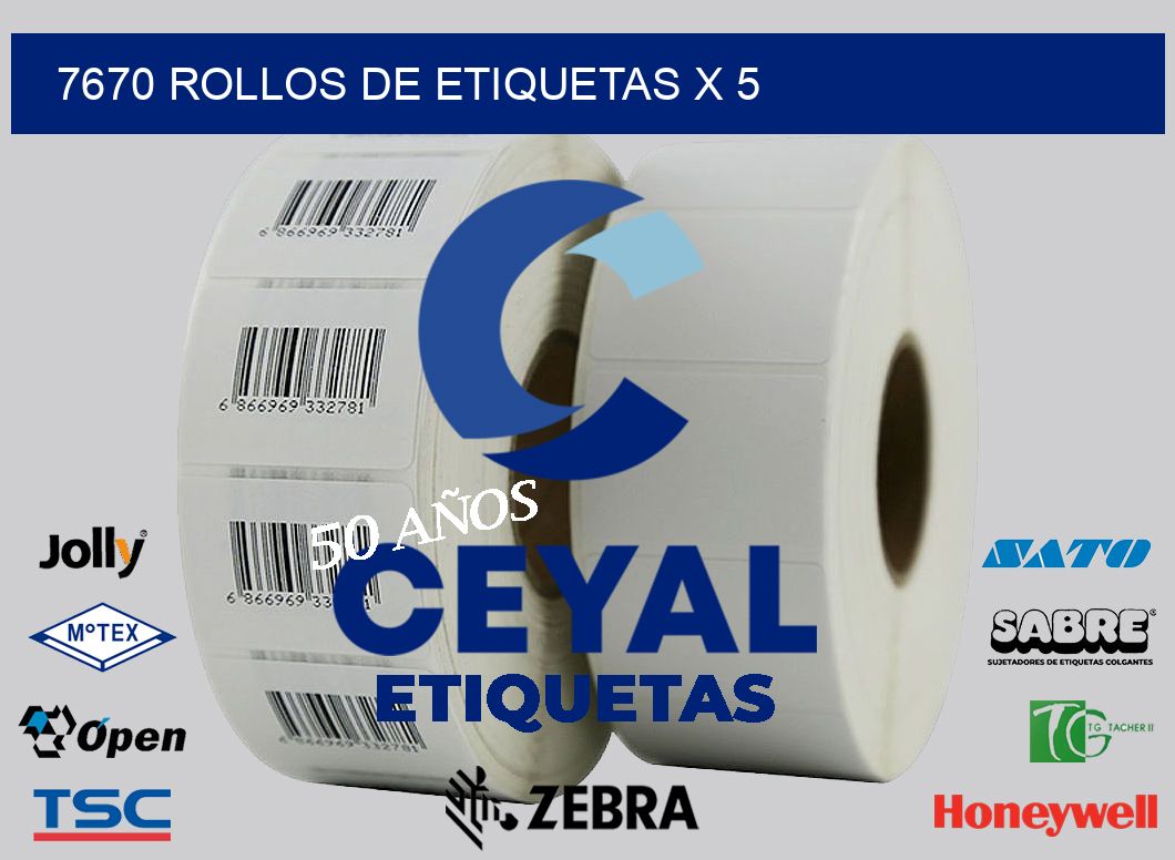 7670 rollos de etiquetas x 5