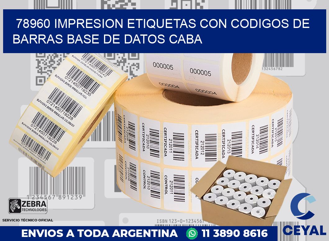 78960 IMPRESION ETIQUETAS CON CODIGOS DE BARRAS BASE DE DATOS CABA