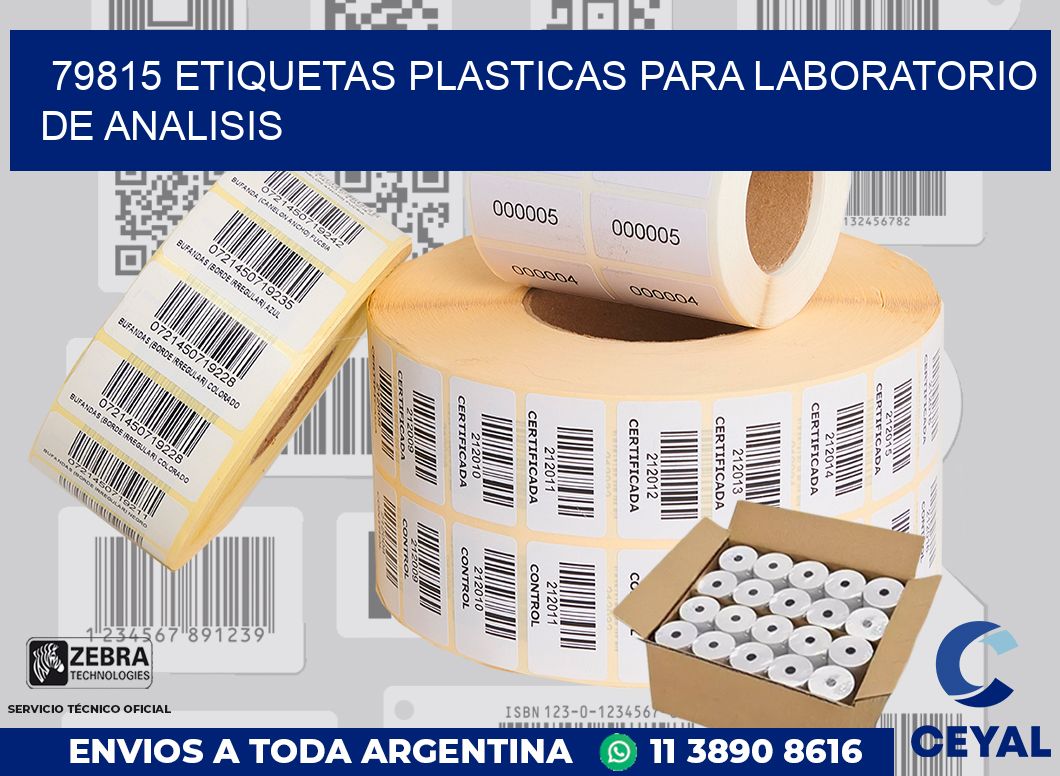 79815 ETIQUETAS PLASTICAS PARA LABORATORIO DE ANALISIS