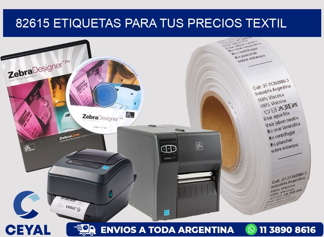 82615 ETIQUETAS PARA TUS PRECIOS TEXTIL