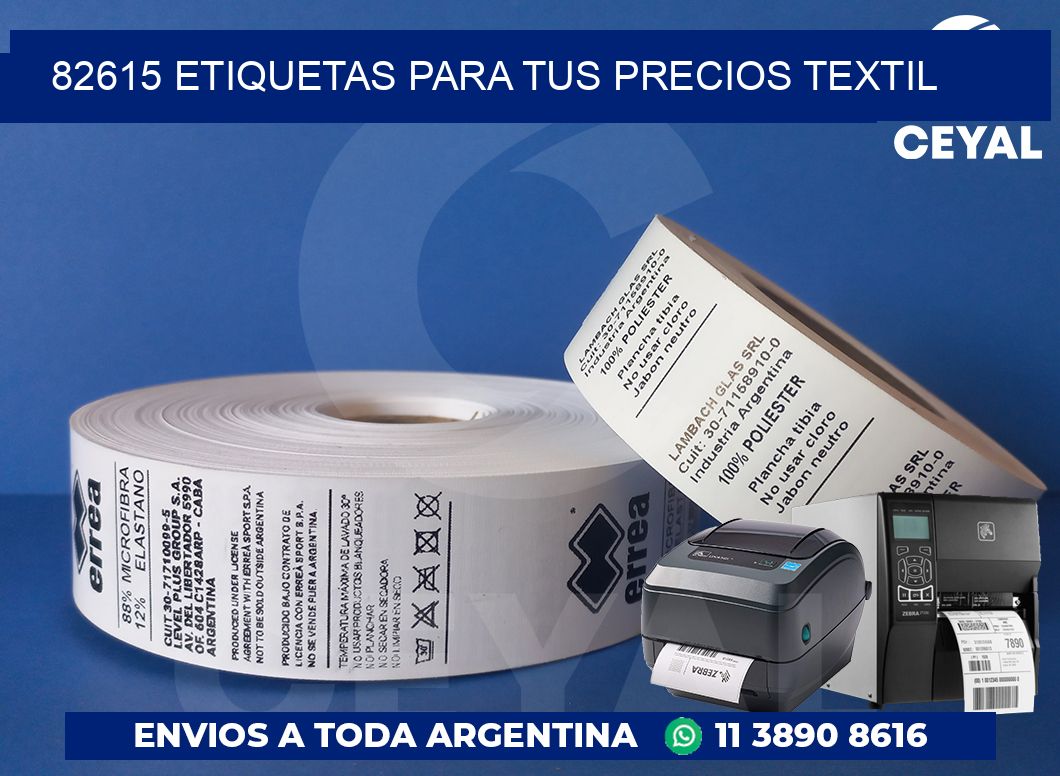 82615 ETIQUETAS PARA TUS PRECIOS TEXTIL