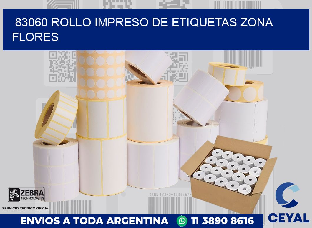 83060 ROLLO IMPRESO DE ETIQUETAS ZONA FLORES