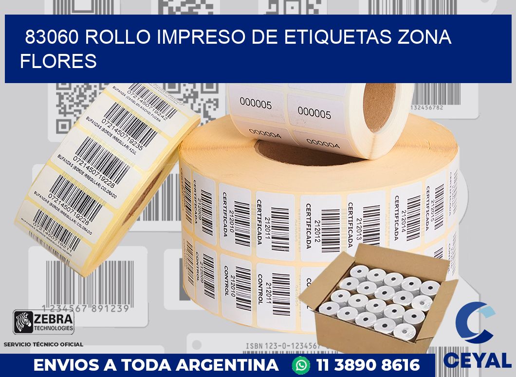 83060 ROLLO IMPRESO DE ETIQUETAS ZONA FLORES