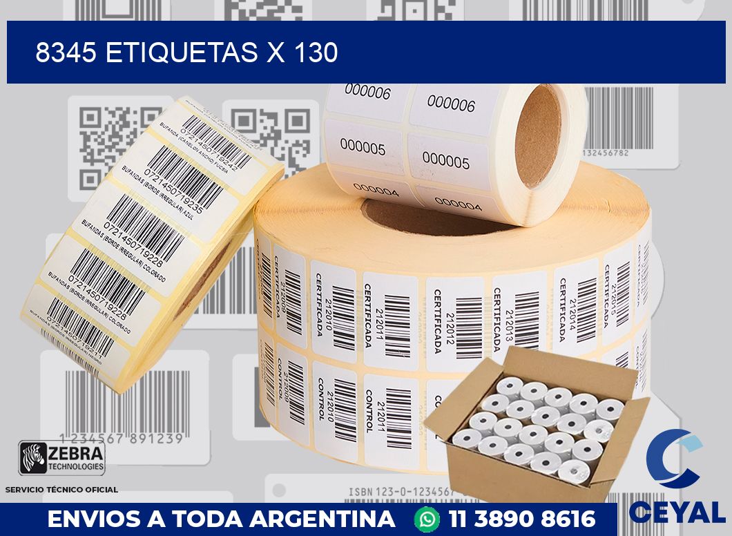 8345 Etiquetas x 130