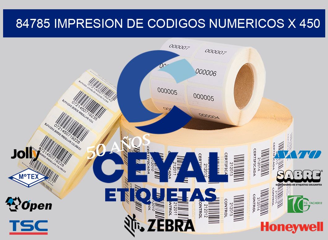 84785 impresion de codigos numericos x 450