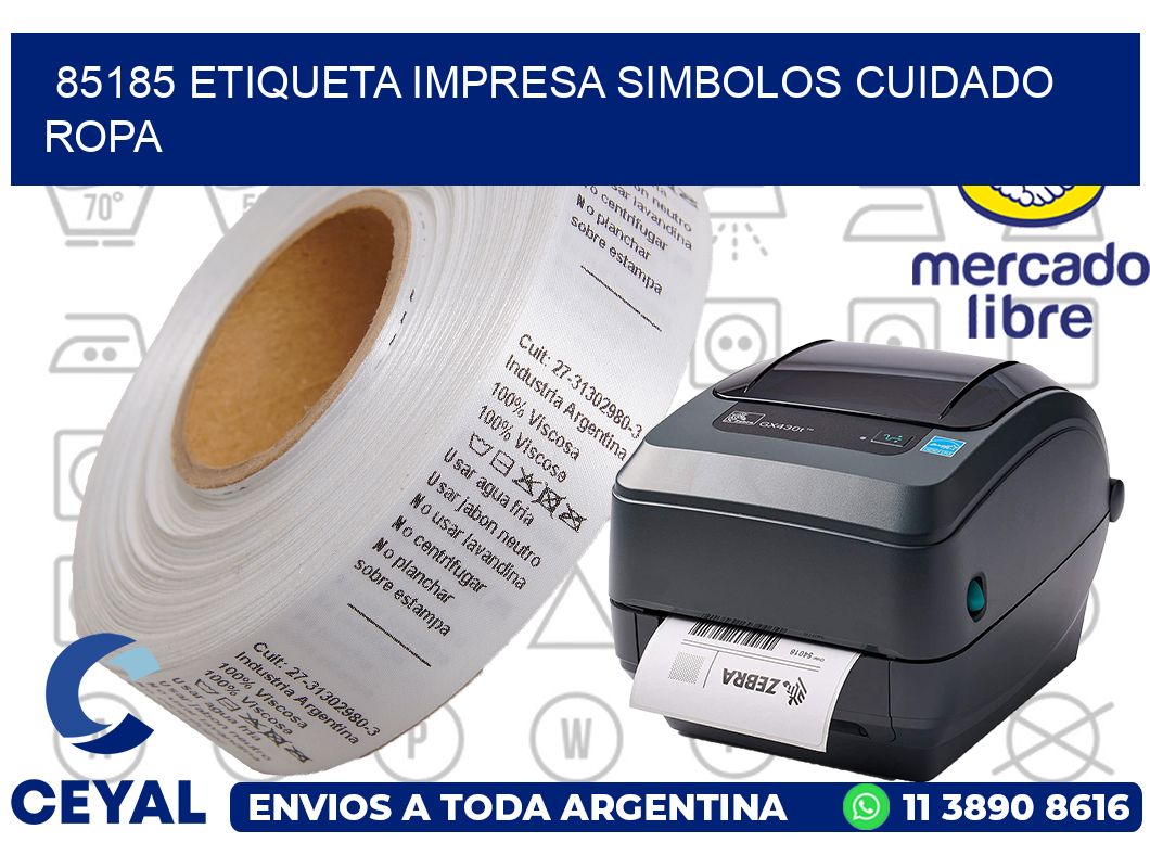 85185 ETIQUETA IMPRESA SIMBOLOS CUIDADO ROPA