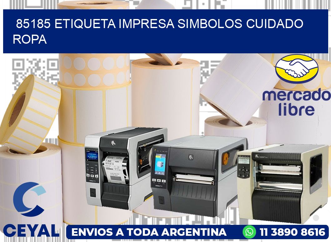 85185 ETIQUETA IMPRESA SIMBOLOS CUIDADO ROPA