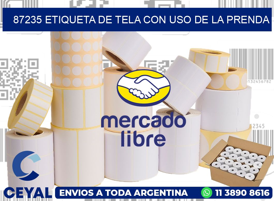 87235 ETIQUETA DE TELA CON USO DE LA PRENDA