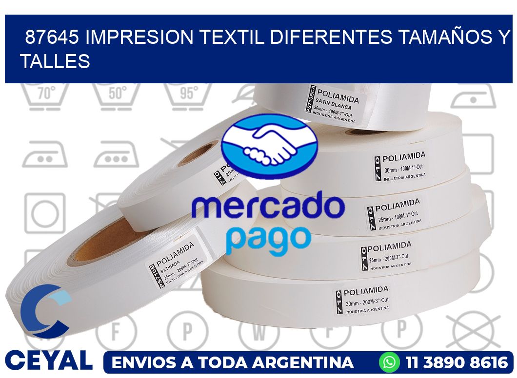 87645 IMPRESION TEXTIL DIFERENTES TAMAÑOS Y TALLES