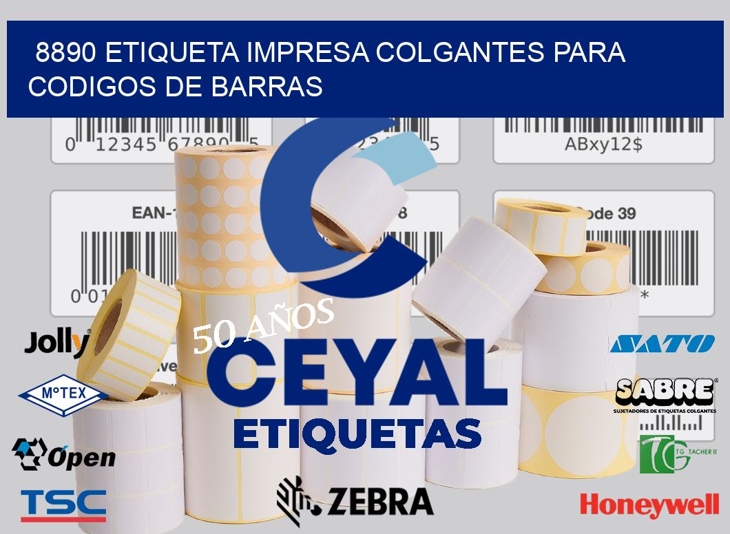 8890 ETIQUETA IMPRESA COLGANTES PARA CODIGOS DE BARRAS
