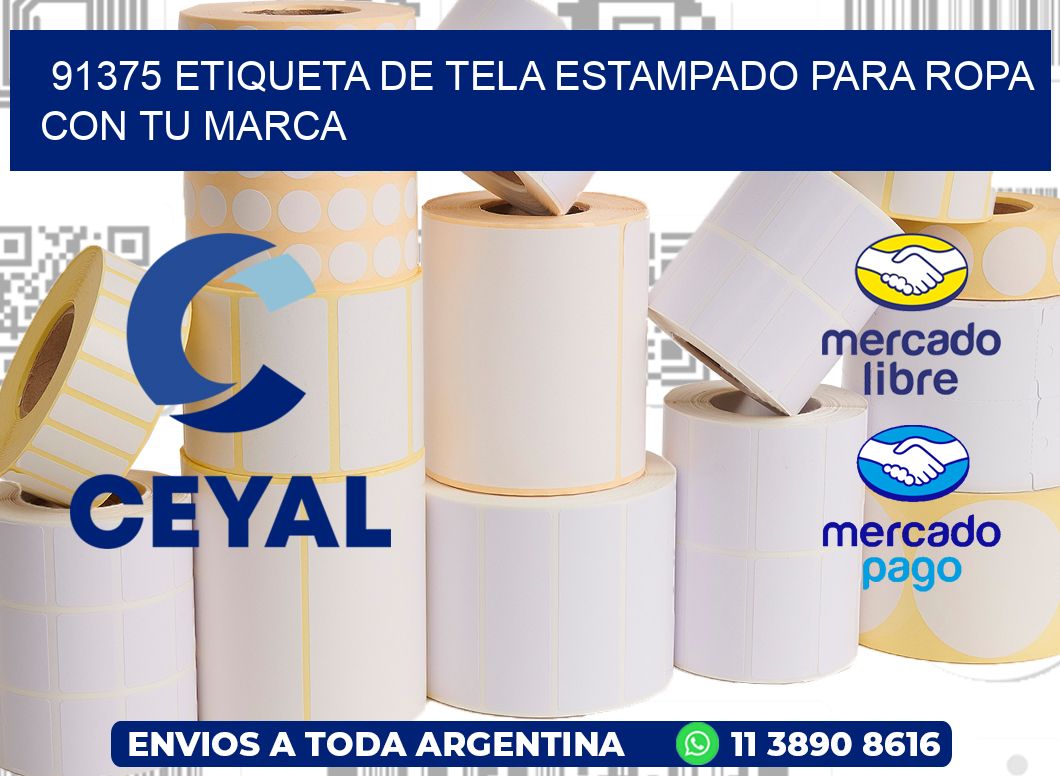 91375 ETIQUETA DE TELA ESTAMPADO PARA ROPA CON TU MARCA