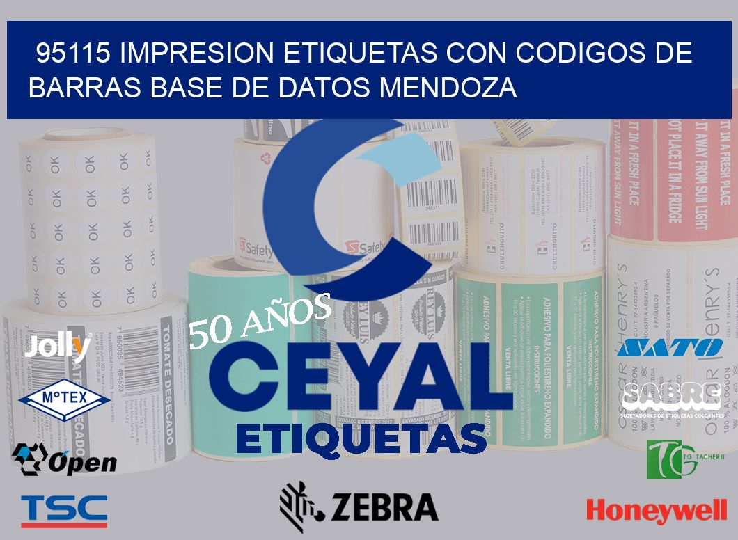 95115 IMPRESION ETIQUETAS CON CODIGOS DE BARRAS BASE DE DATOS MENDOZA