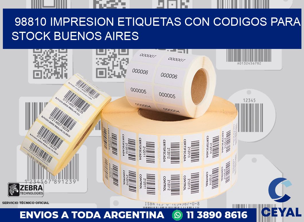 98810 IMPRESION ETIQUETAS CON CODIGOS PARA STOCK BUENOS AIRES