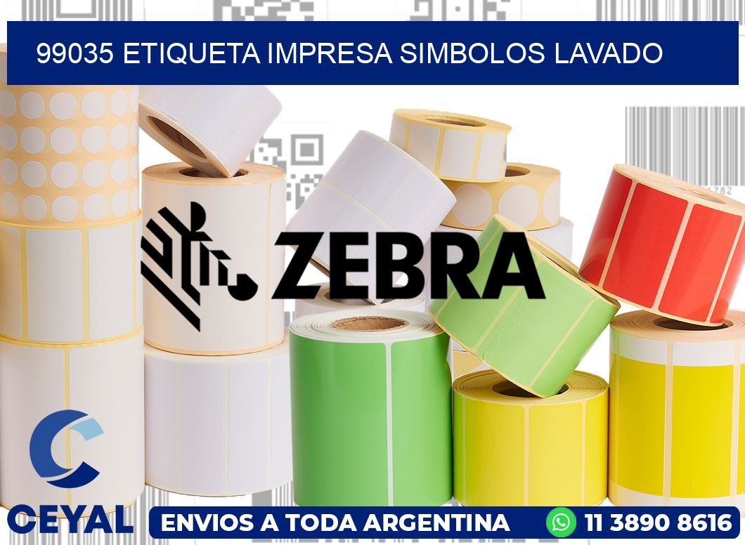 99035 ETIQUETA IMPRESA SIMBOLOS LAVADO