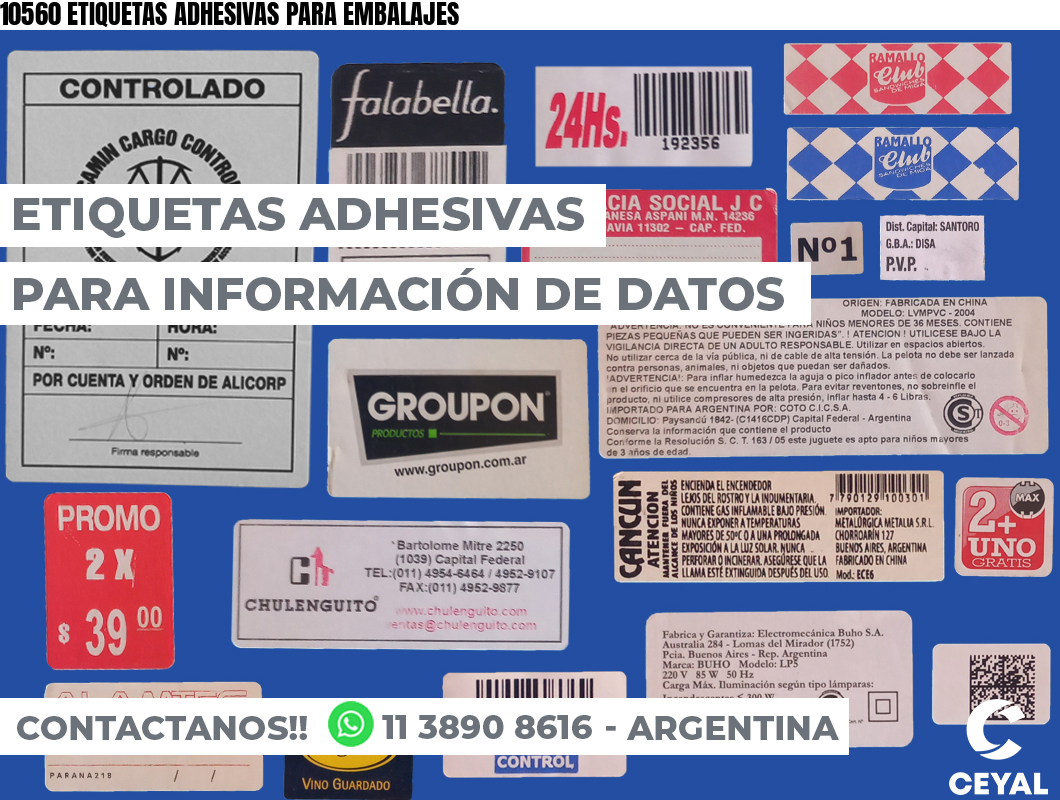 10560 ETIQUETAS ADHESIVAS PARA EMBALAJES
