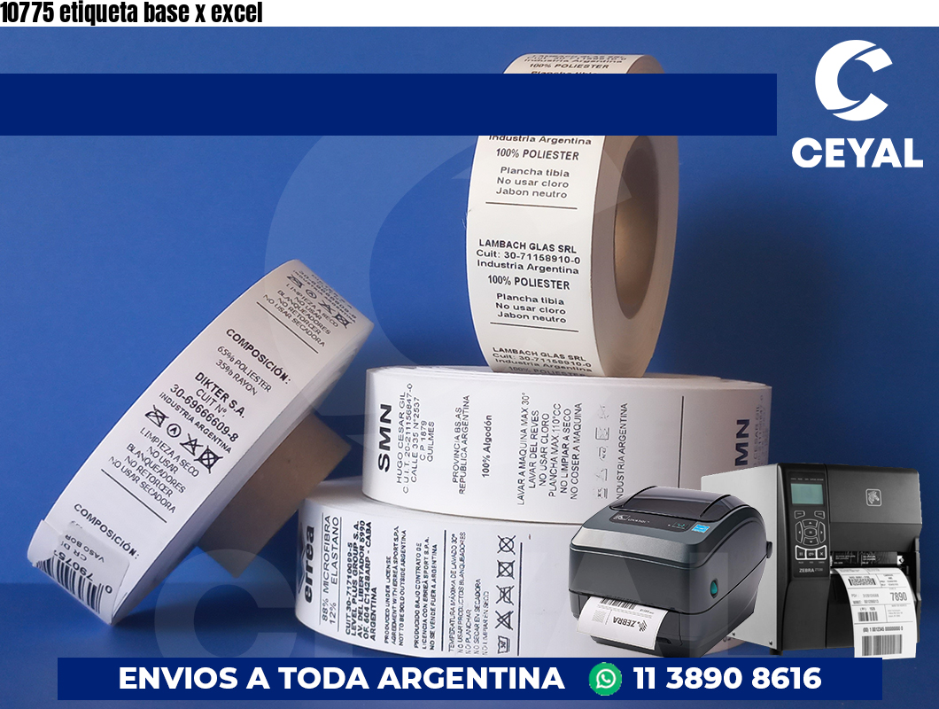 10775 etiqueta base x excel