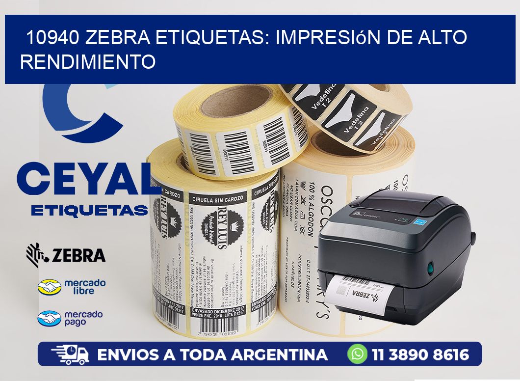 10940 Zebra Etiquetas: Impresión de Alto Rendimiento