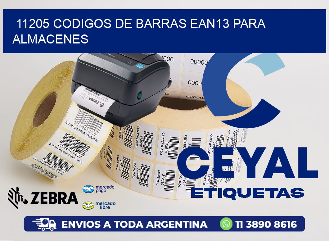 11205 CODIGOS DE BARRAS EAN13 PARA ALMACENES