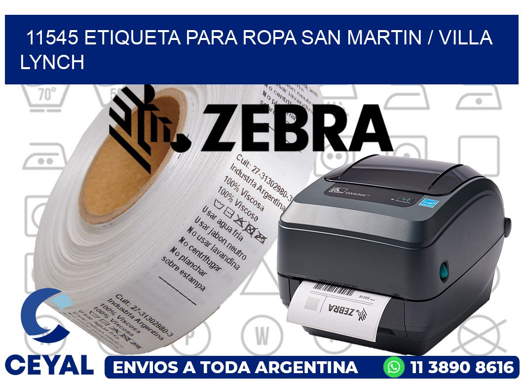 11545 ETIQUETA PARA ROPA SAN MARTIN / VILLA LYNCH