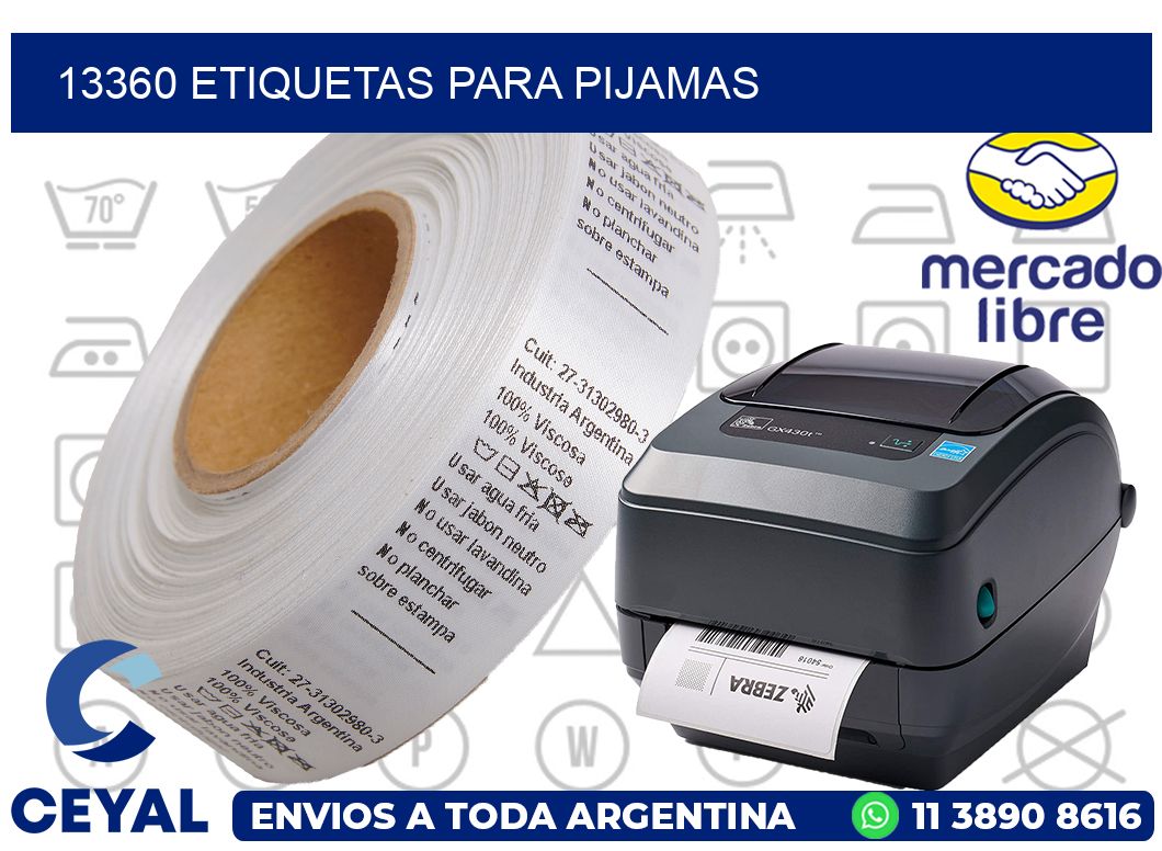 13360 ETIQUETAS PARA PIJAMAS