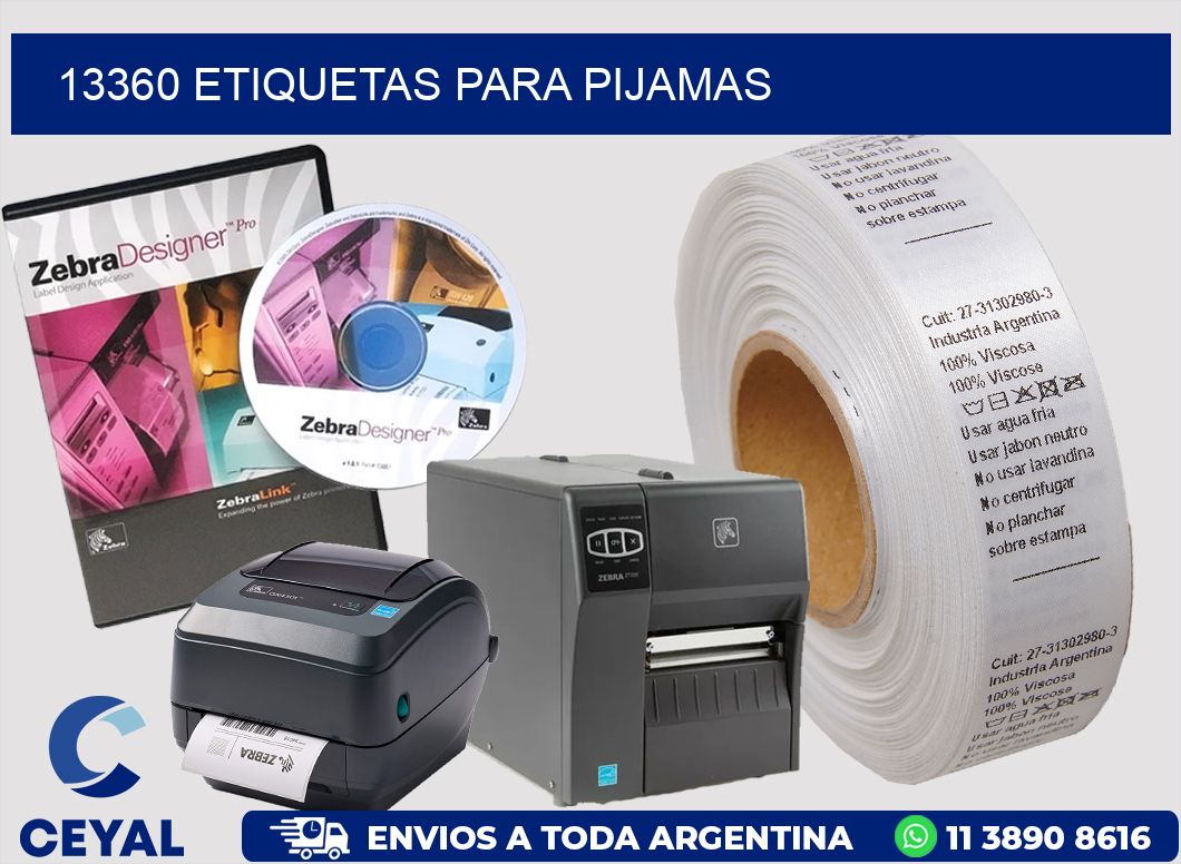 13360 ETIQUETAS PARA PIJAMAS
