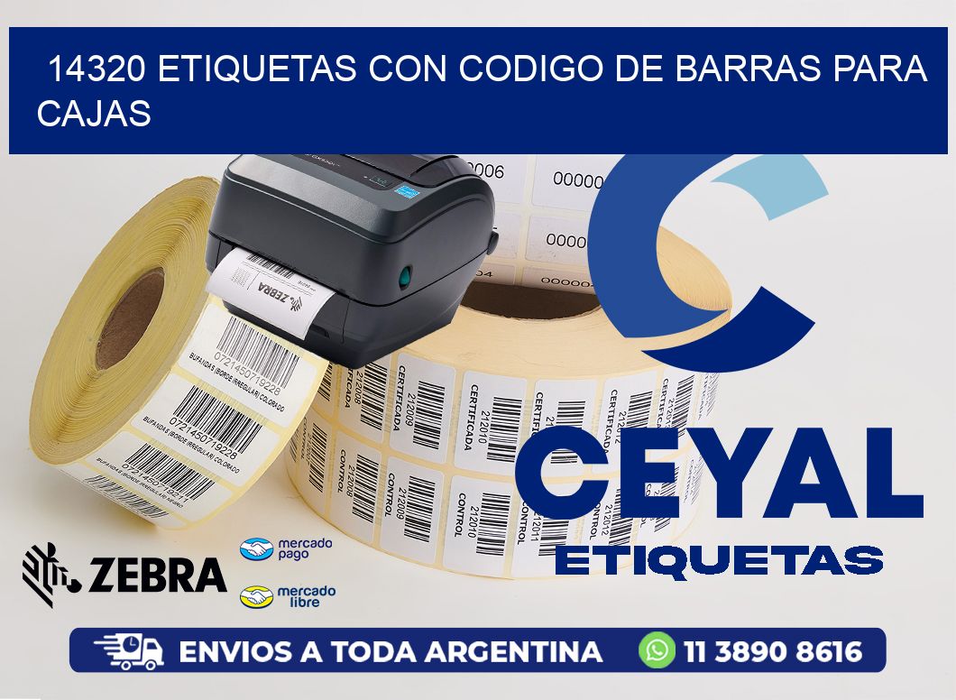 14320 ETIQUETAS CON CODIGO DE BARRAS PARA CAJAS